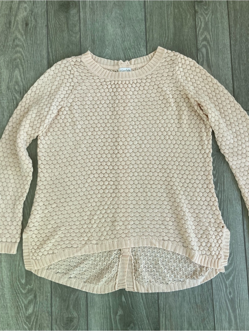 Maison Jules Peach Textured Crewneck Sweater